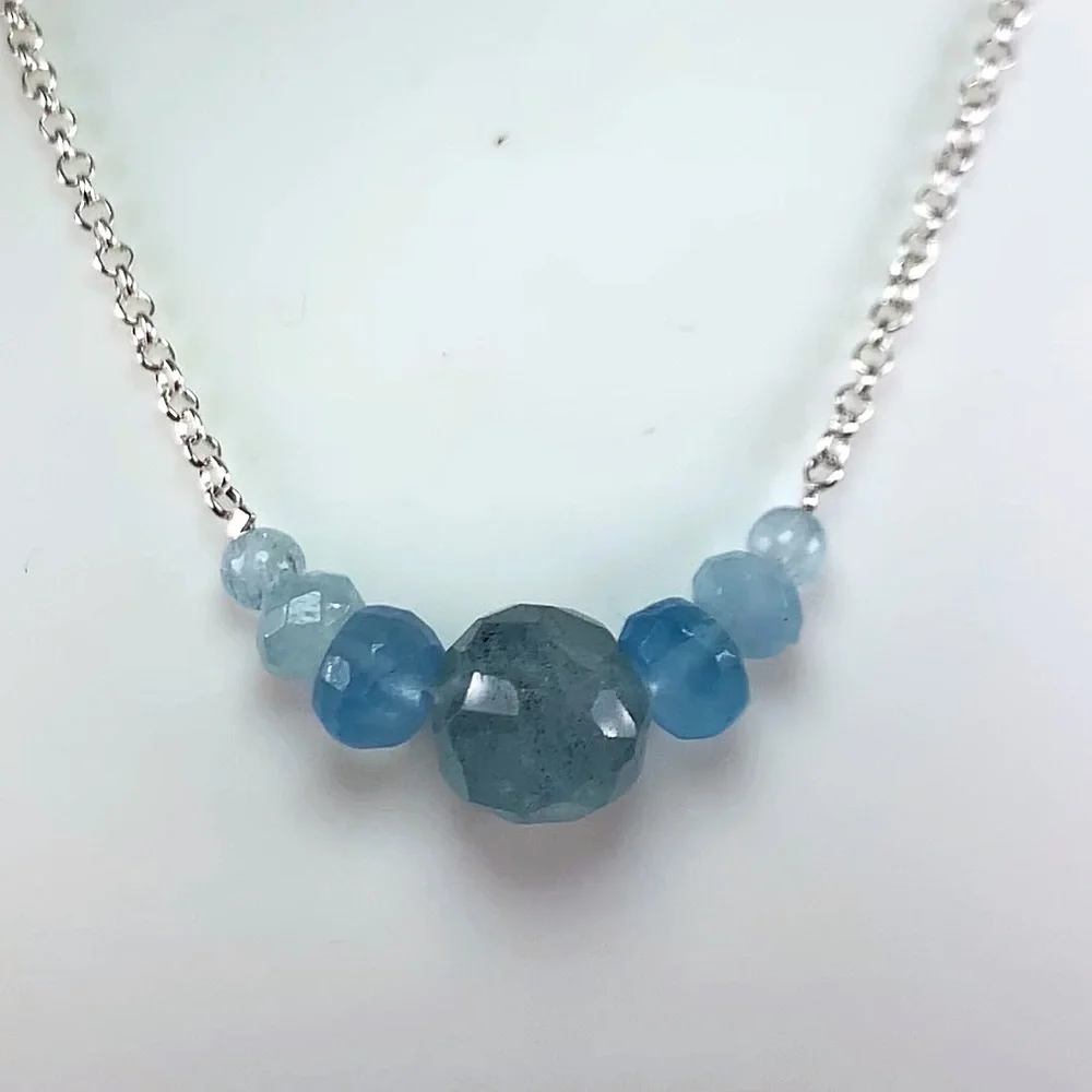 Genuine Aquamarine Necklace! March Birthstone! ❤️